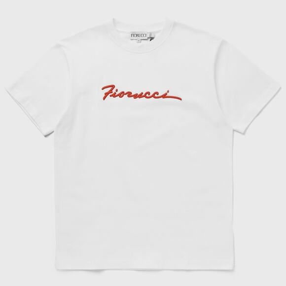 NWT Fiorucci Embroidered Squiggle Logo Relaxed White Tee Shirt - Picture 2 of 7
